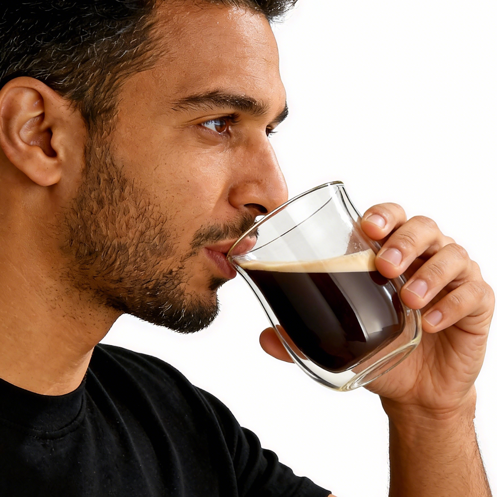 Easyworkz Double Walled Glass Coffee Mugs,Set of 2, Clear Borosilicate Glass Cups for Coffee, Tea, Whiskey, Cocktails