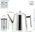 Easyworkz Stainless Steel Teapot with Removeable Infuser Stovetop Tea Maker for Fruit Herbal and Infusion Tea