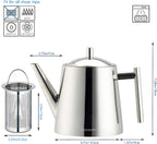 Easyworkz Stainless Steel Teapot with Removeable Infuser Stovetop Tea Maker for Fruit Herbal and Infusion Tea