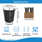 Easyworkz Stainless Steel Espresso Cup 2pcs Set Double Wall Insulated Metal Demitasse Cups