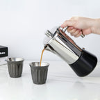 Easyworkz Stainless Steel Espresso Cup 2pcs Set Double Wall Insulated Metal Demitasse Cups 5 fl.oz/ 150 ml, Gunmetal
