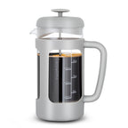 Easyworkz French Press 34 fl.oz / 1000 ml Coffee Tea Maker with Borosilicate Glass,Soft Grip Handle, Light Grey