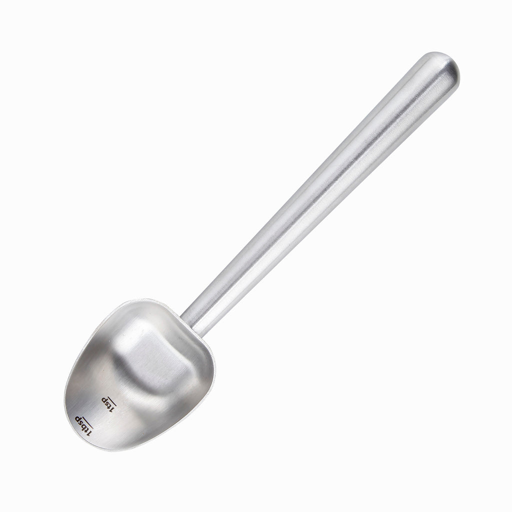 Easyworkz Stainless Steel Long Hollow Handle Coffee Scoop 7g Measuring Spoon for Ground Coffee and Loose Leaf Tea, Brushed Silver