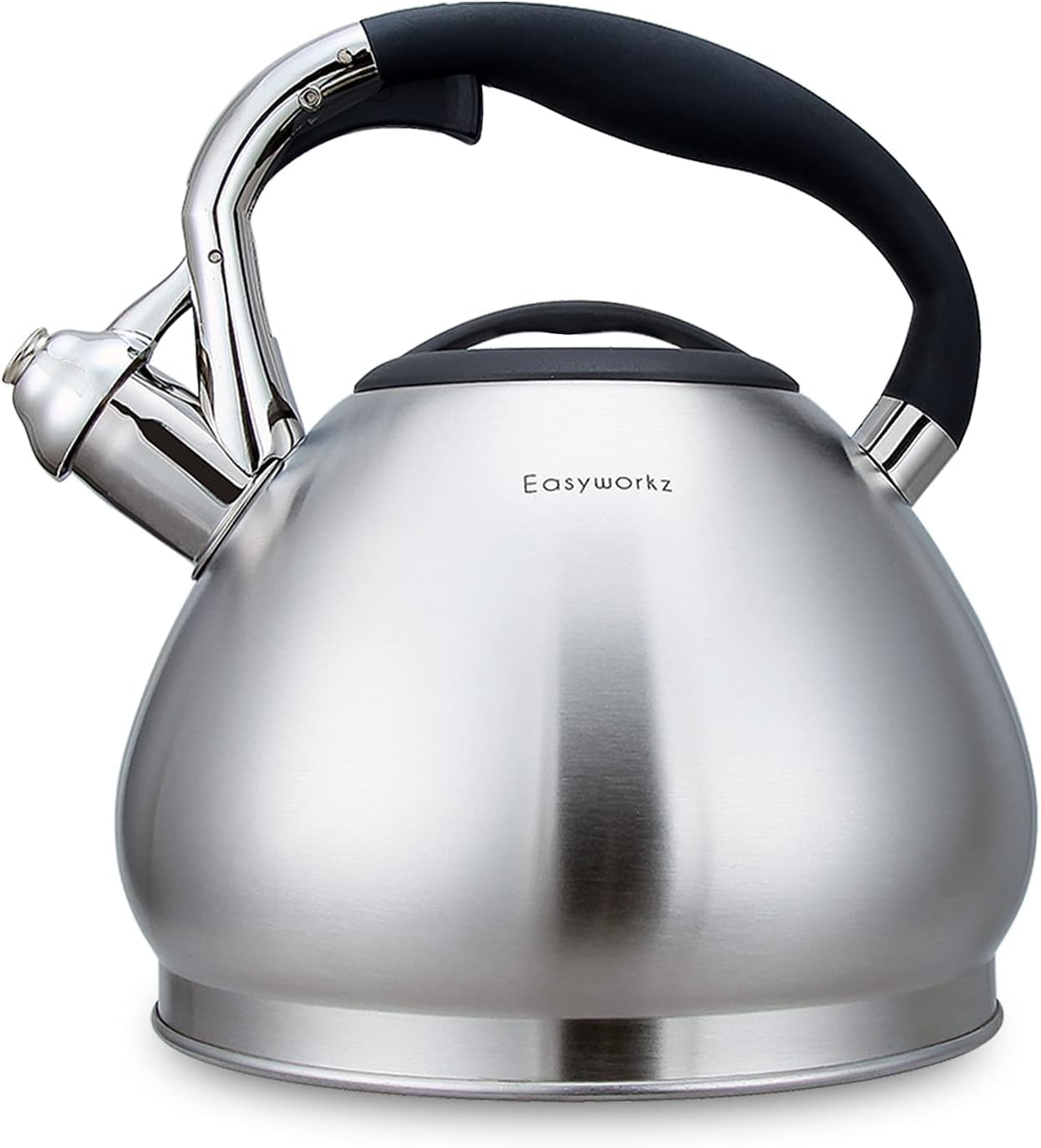 Easyworkz Whistling Stovetop Tea Kettle Food Grade Stainless Steel Hot Water Tea Pot With Loud Whistle, 3.1 qt / 3.0 L