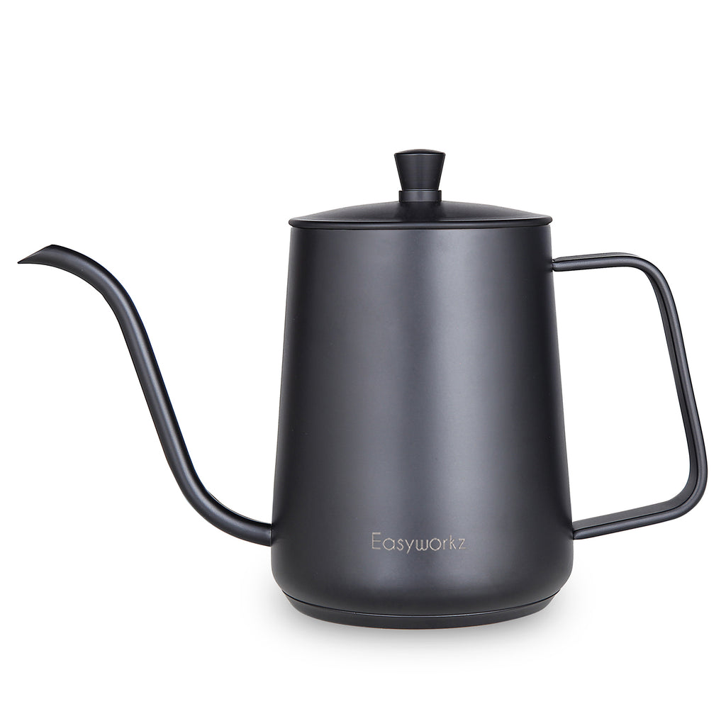 Easyworkz Gooseneck Pour Over Coffee Kettle 30 fl oz / 900 ml Stainless Steel Hand Drip Coffee Pot with Long Narrow Spout Suitable for Induction Cookers, Black
