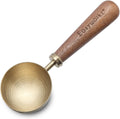 Easyworkz Retro Stainless Steel Coffee Spoon With Black Walnut Handle 10g Measuring Spoon, Brushed Gold