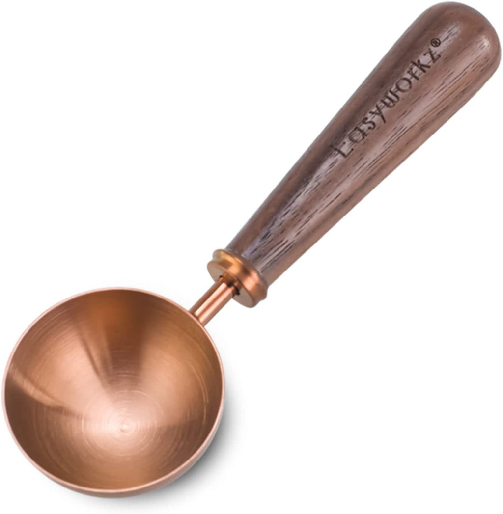 Easyworkz Retro Stainless Steel Coffee Spoon With Black Walnut Handle 10g Measuring Spoon, Rose Gold