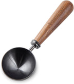 Easyworkz Retro Stainless Steel Coffee Spoon With Black Walnut Handle 10g Measuring Spoon, Gunmetal