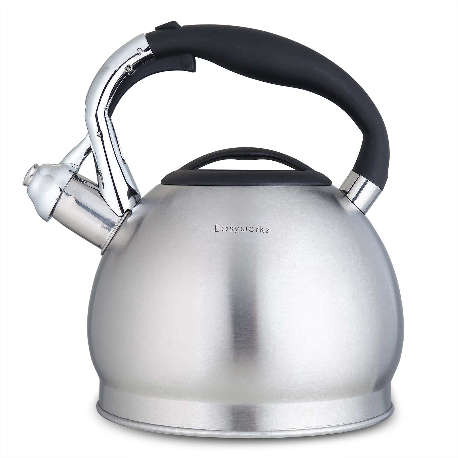 Easyworkz Whistling Stovetop Tea Kettle Food Grade Stainless Steel Hot Water Tea Pot With Loud Whistle, 2.4 qt / 2.3 L