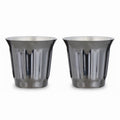 Easyworkz Stainless Steel Espresso Cup 2pcs Set Double Wall Insulated Metal Demitasse Cups 5 fl.oz/ 150 ml, Gunmetal
