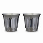 Easyworkz Stainless Steel Espresso Cup 2pcs Set Double Wall Insulated Metal Demitasse Cups 5 fl.oz/ 150 ml, Gunmetal