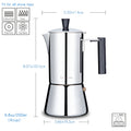 Easyworkz Pedro Stovetop Espresso Maker Stainless Steel Italian Coffee Machine Maker Moka Pot Induction Espresso Pot