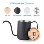 Gooseneck Pour Over Coffee Kettle 20 oz Stainless Steel Hand Drip Coffee Pot With Long Narrow Spout