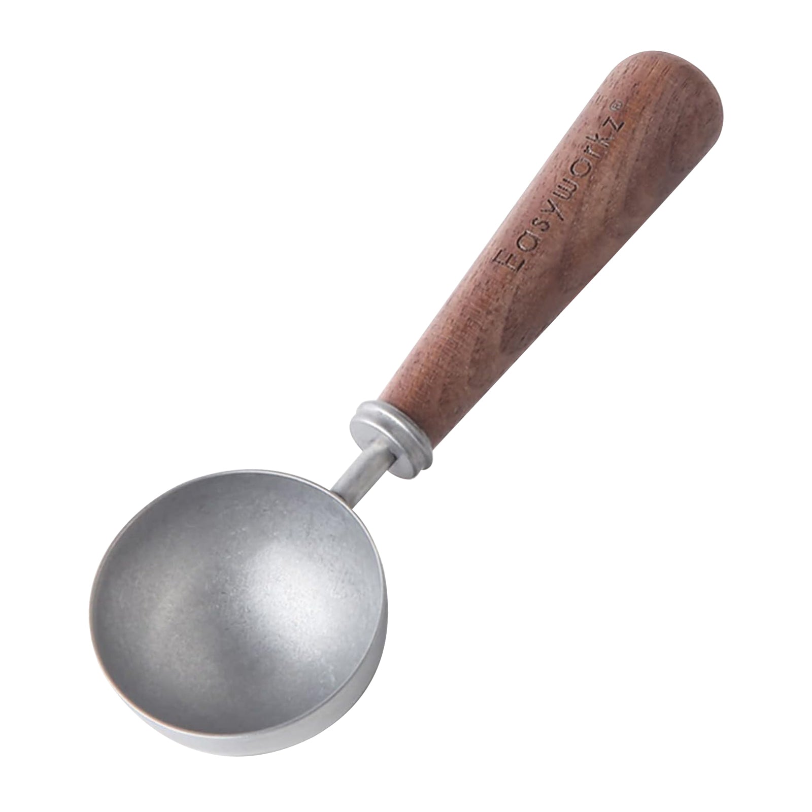 Cuillère à café Easyworkz rétro en acier inoxydable avec manche en noyer noir, cuillère doseuse de 10 g, vintage