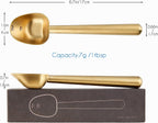 Easyworkz Stainless Steel Long Hollow Handle Coffee Scoop 7g Measuring Spoon for Ground Coffee and Loose Leaf Tea, Brass Gold
