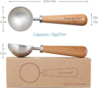 Easyworkz Retro Stainless Steel Coffee Spoon With Black Walnut Handle 10g Measuring Spoon, Brushed Silver