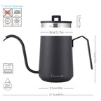 Gooseneck Pour Over Coffee Kettle 20 oz Stainless Steel Hand Drip Coffee Pot With Long Narrow Spout
