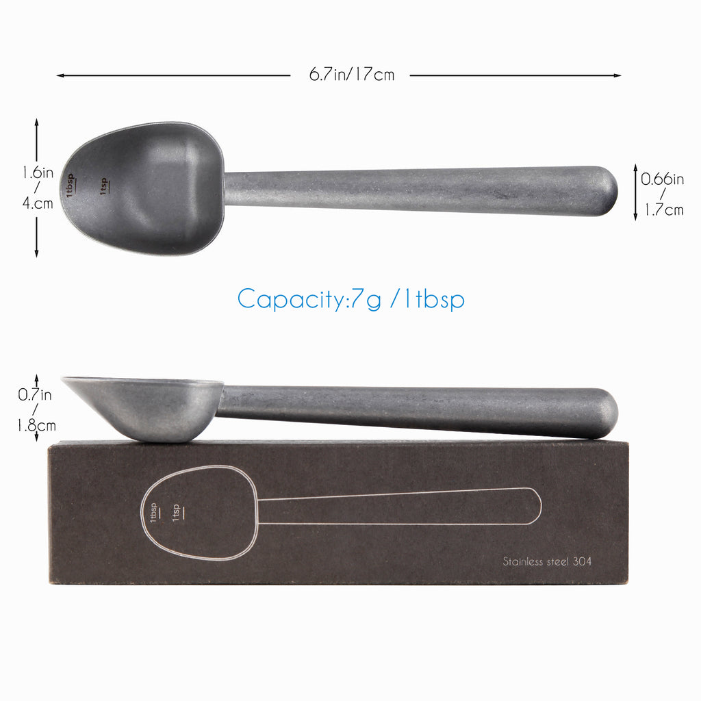 Easyworkz Stainless Steel Long Hollow Handle Coffee Scoop 7g Measuring Spoon for Ground Coffee and Loose Leaf Tea, Vintage