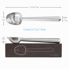 Easyworkz Stainless Steel Long Hollow Handle Coffee Scoop 7g Measuring Spoon for Ground Coffee and Loose Leaf Tea, Brushed Silver