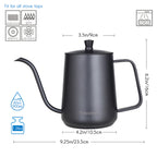 Easyworkz Gage Gooseneck Pour Over Coffee Kettle Stainless Steel Hand Drip Coffee Pot With Long Narrow Spout