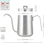 Gooseneck Pour Over Coffee Kettle 20 oz Stainless Steel Hand Drip Coffee Pot With Long Narrow Spout