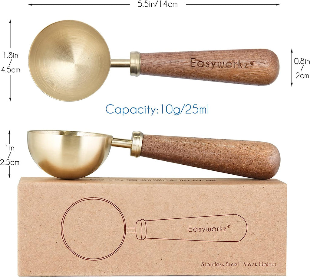 Easyworkz Retro Stainless Steel Coffee Spoon With Black Walnut Handle 10g Measuring Spoon