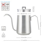 Gooseneck Pour Over Coffee Kettle 20 oz Stainless Steel Hand Drip Coffee Pot With Long Narrow Spout