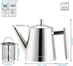 Easyworkz Stainless Steel Teapot with Removeable Infuser Stovetop Tea Maker for Fruit Herbal and Infusion Tea, 27 fl.oz / 800 ml