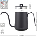 Gooseneck Pour Over Coffee Kettle 20 oz Stainless Steel Hand Drip Coffee Pot With Long Narrow Spout