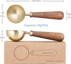 Easyworkz Retro Stainless Steel Coffee Spoon With Black Walnut Handle 10g Measuring Spoon, Brushed Gold