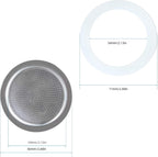 Easyworkz Stainless Steel Coffee Silicone Gasket Seals and Filter Screen, 4 - 12 Cup, Espresso Maker Replacement