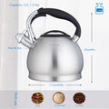 Easyworkz Whistling Stovetop Tea Kettle Food Grade Stainless Steel Hot Water Tea Pot With Loud Whistle