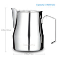 Easyworkz Espresso Steaming Pitcher 12-15 fl.oz(350-450 ml) Stainless Steel Coffee Frothing Picther Milk Jug Cappuccino Latte Art Cup, Silver