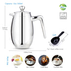 Easyworkz Nando Cafetière à Piston Isotherme à Double Paroi en Acier Inoxydable 304