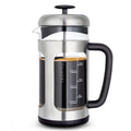 Easyworkz French Press 34 fl.oz / 1000 ml Coffee Tea Maker with Borosilicate Glass Soft Grip Handle, Silver