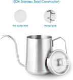 Gooseneck Pour Over Coffee Kettle 20 oz Stainless Steel Hand Drip Coffee Pot With Long Narrow Spout
