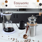 Easyworkz Manual Coffee Grinder - Adjustable Settings Airtight Canister - Coffee Bean Mill Tool for Kitchen Hand Crank Coffee Grinder