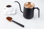 Easyworkz Stainless Steel Long Hollow Handle Coffee Scoop 7g Measuring Spoon for Ground Coffee and Loose Leaf Tea, Rose Gold-Black