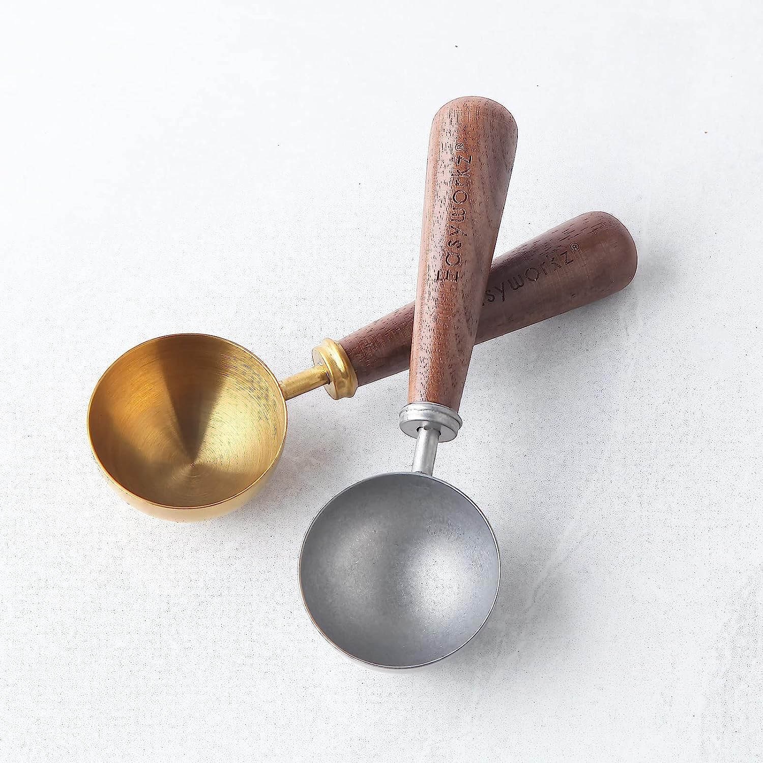 Cuillère à café Easyworkz rétro en acier inoxydable avec manche en noyer noir, cuillère doseuse de 10 g, vintage