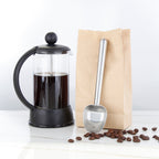 Easyworkz Stainless Steel Long Hollow Handle Coffee Scoop 7g Measuring Spoon for Ground Coffee and Loose Leaf Tea, Brushed Silver