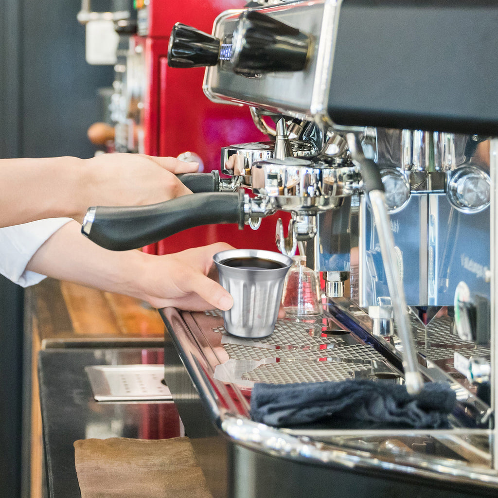 Easyworkz Stainless Steel Espresso Cup 2pcs Set Double Wall Insulated Metal Demitasse Cups 5 fl.oz/ 150 ml