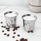 Easyworkz Stainless Steel Espresso Cup 2pcs Set Double Wall Insulated Metal Demitasse Cups