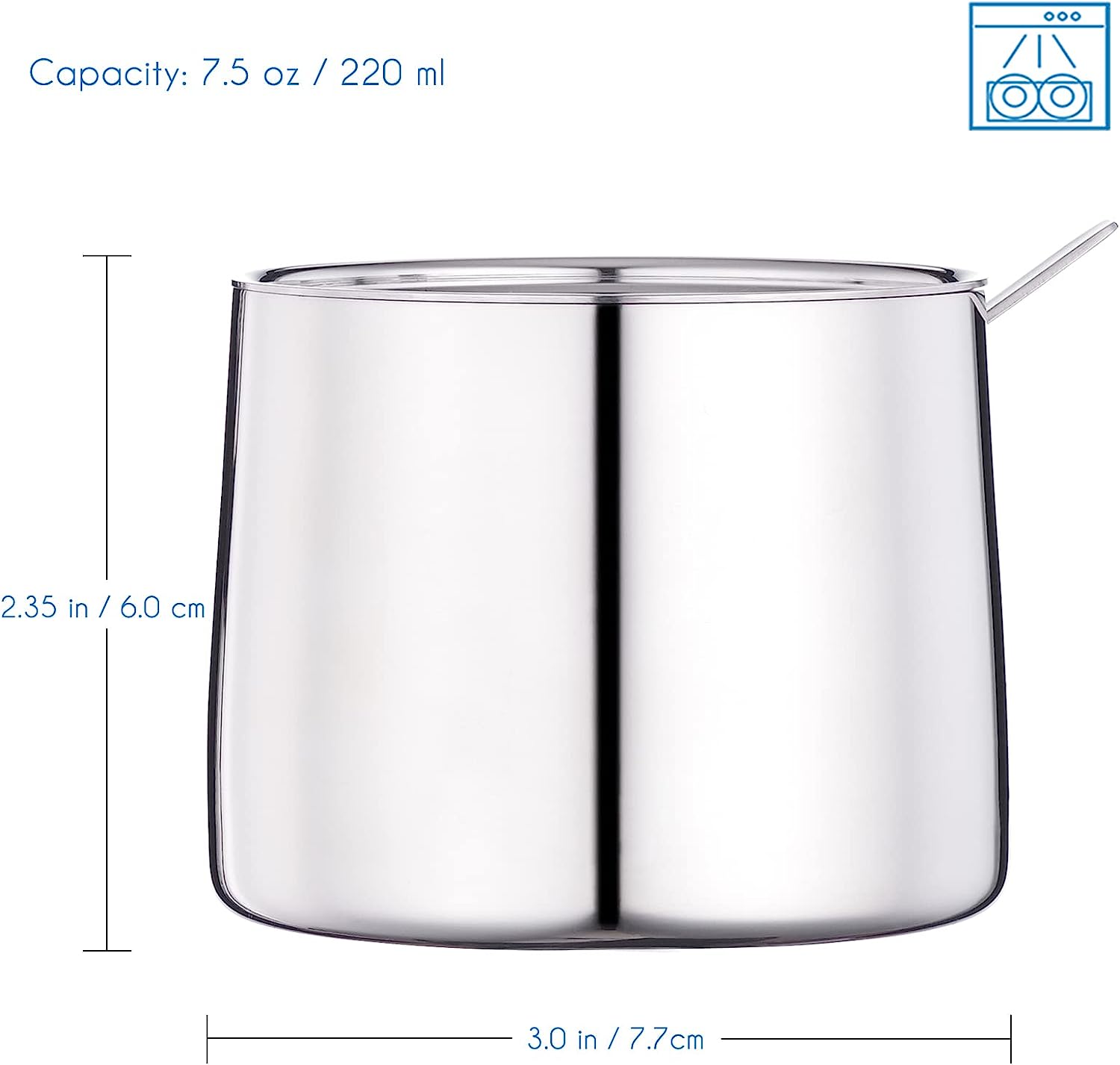 Blomus Macchiato Sugar & Creamer Set – Stainless Steel & Acrylic, 180ml Each, Modern Design