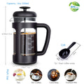 Easyworkz French Press Coffee Tea Maker with Borosilicate Glass Soft Grip Handle