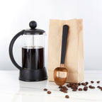 Easyworkz Stainless Steel Long Hollow Handle Coffee Scoop 7g Measuring Spoon for Ground Coffee and Loose Leaf Tea, Rose Gold-Black