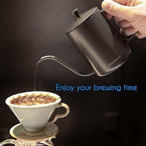 Easyworkz Gage Gooseneck Pour Over Coffee Kettle Stainless Steel Hand Drip Coffee Pot With Long Narrow Spout