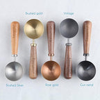 Easyworkz Retro Stainless Steel Coffee Spoon With Black Walnut Handle 10g Measuring Spoon, Brushed Silver