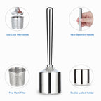 Easyworkz Stainless Steel Tea Infuser Stick with Heat Resistant Hollow Handle,Fine Mesh Tea Strainer with Holder for Loose Leaf,Chrome Finish