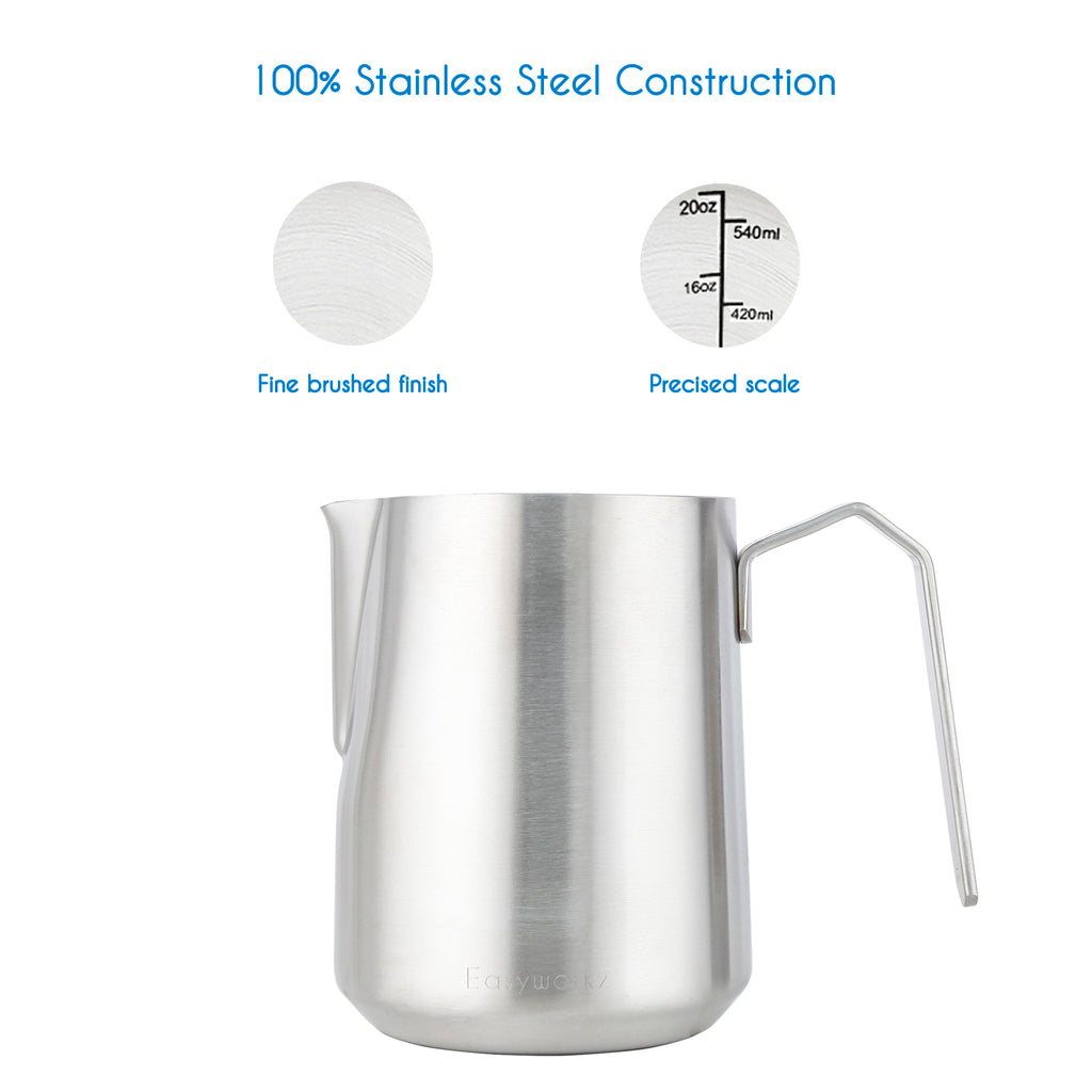 Espresso Steaming Pitcher Stainless Steel 20 oz Coffee Frothing Picther Milk Jug Cappuccino Latte Art Cup