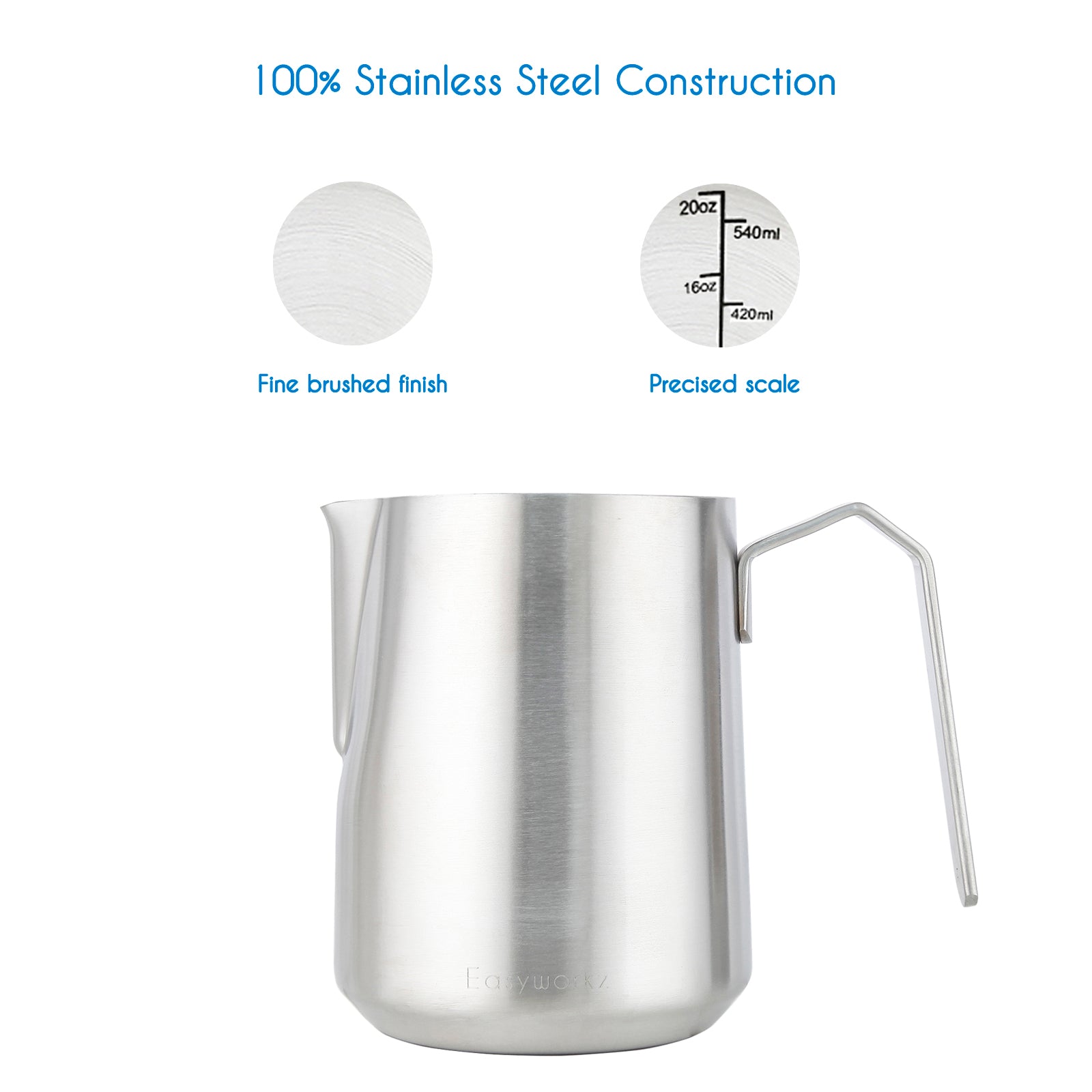 Espresso Steaming Pitcher Stainless Steel 20 oz Coffee Frothing Picther Milk Jug Cappuccino Latte Art Cup